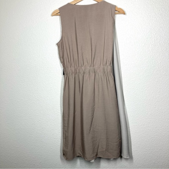 Simply Vera Vera Wang Dress Small Sleeveless Metallic 2 Tone Wrap Flowy belt - Picture 10 of 15